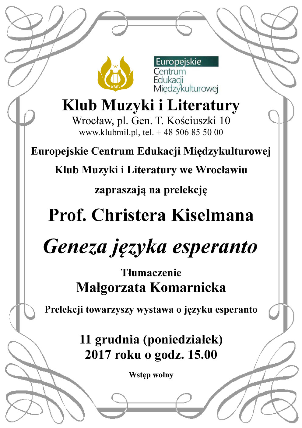 LA GENEZO DE ESPERANTO: LA LINGVOJ DE ZAMENHOF – GENEZA ESPERANTA: JĘZYKI ZAMENHOFA